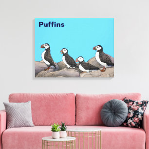 Atlantic Puffins Canvas Print