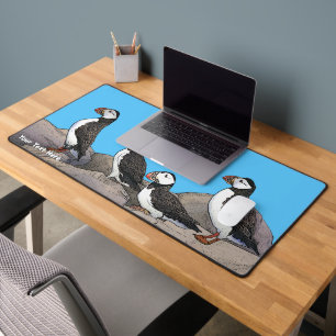 Atlantic Puffins Desk Mat