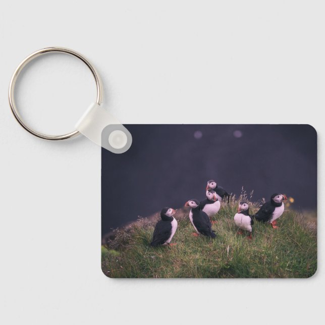 Atlantic Puffins Keychain (Back)