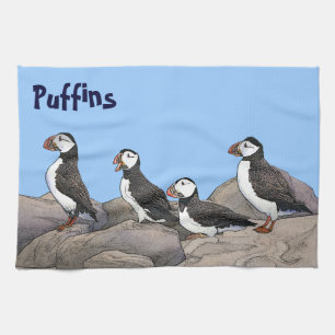 Atlantic Puffins Kitchen Towel