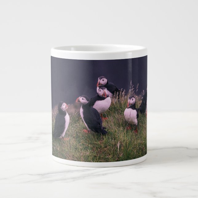 Atlantic Puffins  Large Coffee Mug (Front)