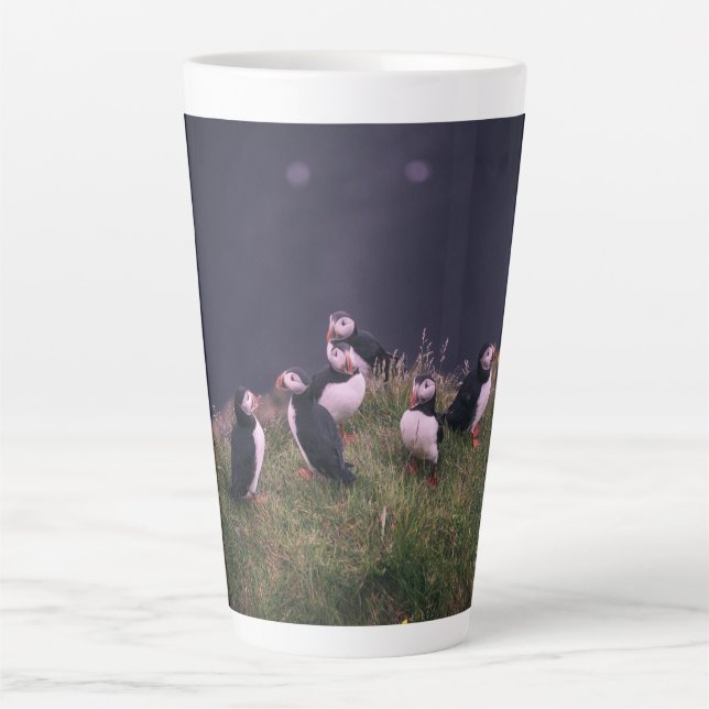 Atlantic Puffins  Latte Mug (Front)