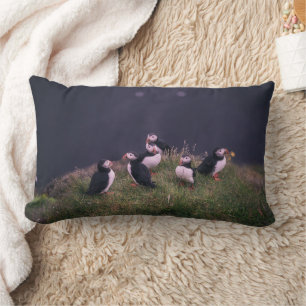 Atlantic Puffins Lumbar Pillow