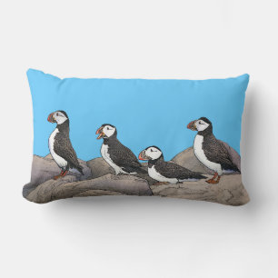 Atlantic Puffins Lumbar Pillow