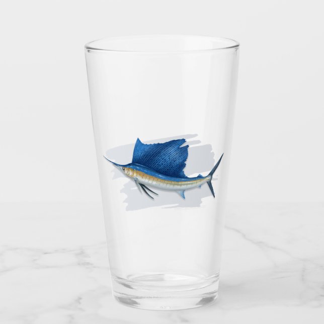 Atlantic Sailfish Drink Glass (Front)
