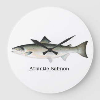 Atlantic Salmon Fish Large Clock