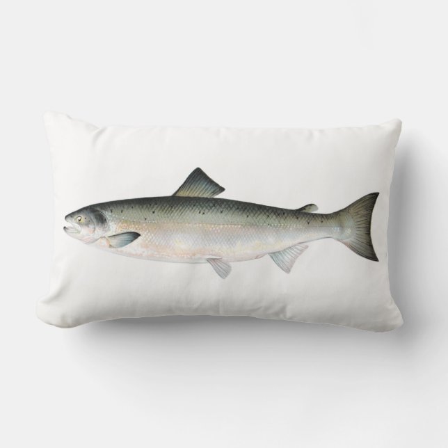 Atlantic Salmon Fish Lumbar Pillow (Front)