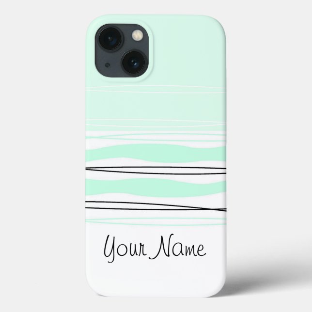 Atlantic Stripe Name Horizontal iPad case (Back)