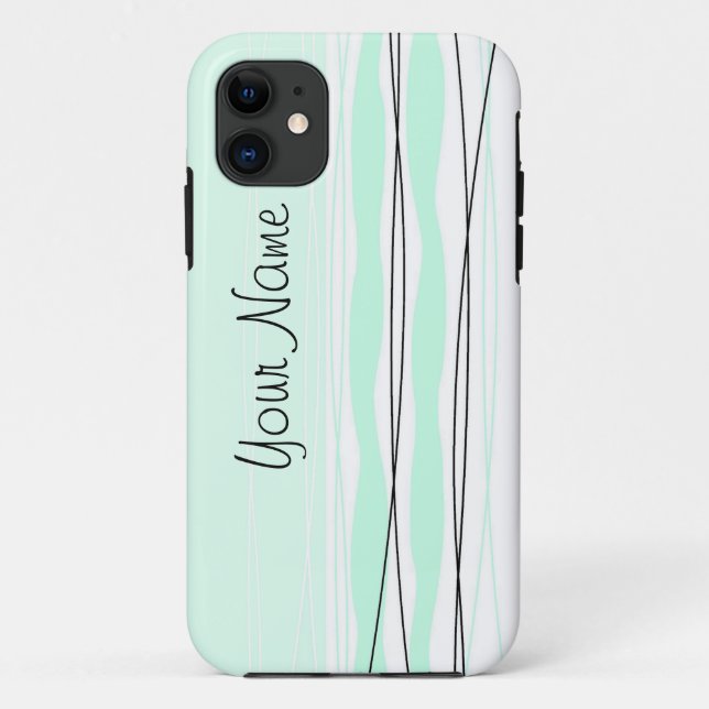 Atlantic Stripe 'Name' Vertical iPhone case (Back)