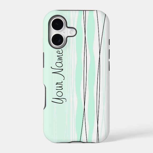 Atlantic Stripe 'Name' Vertical iPhone case (Back)
