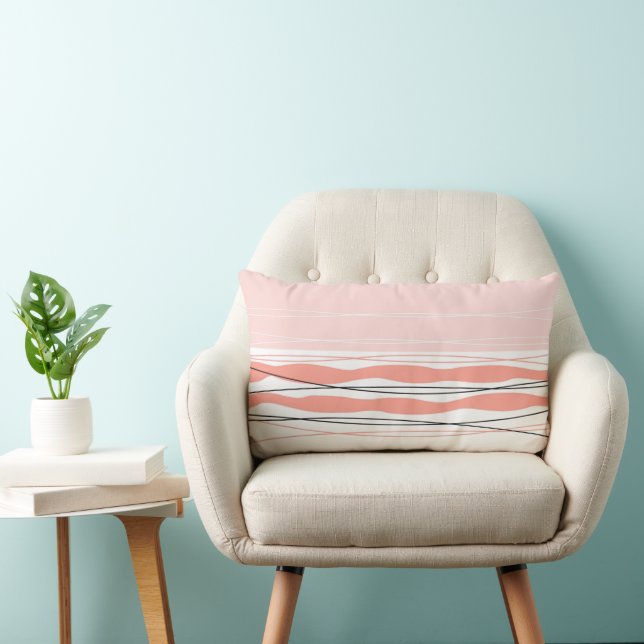 Atlantic Stripe Pink lumbar pink back Pillow (Chair)
