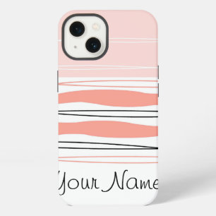 Atlantic Stripe Pink Name horizontal iPad Mini iPhone 13 Case