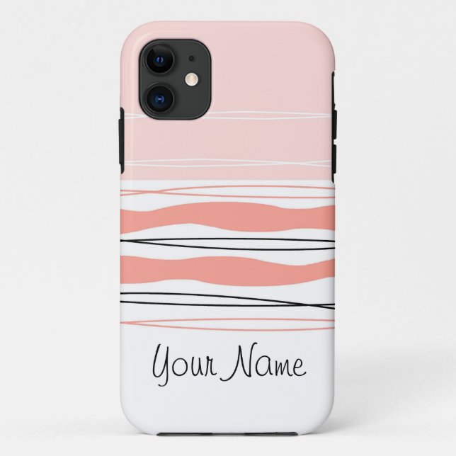 Atlantic Stripe Pink Name horizontal iPhone case (Back)