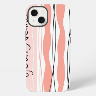 Atlantic Stripe Pink Name Vertical iPad Mini case