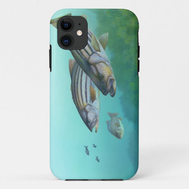 Atlantic Striped Bass Fish Morone Saxatilis Case-Mate iPhone Case (Back)