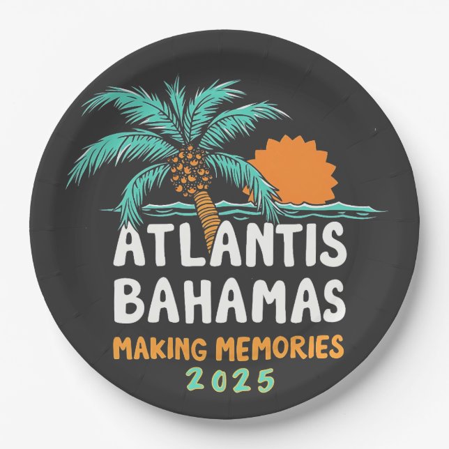 Atlantis Bahamas Making Memories 2025 Paper Plate (Front)