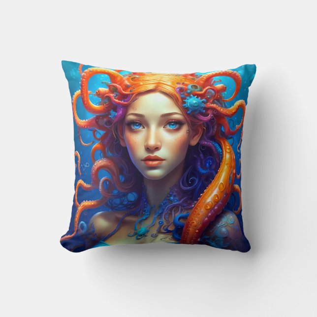 Atlantis girl throw pillow (Front)