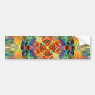 Atlantis-Inspired Rainbow Mandala Sacred Geometry Bumper Sticker