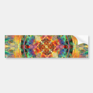 Atlantis-Inspired Rainbow Mandala Sacred Geometry Bumper Sticker