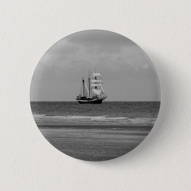 Atlantis Sailing Ship 2 Inch Round Button (Front)