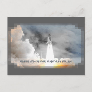 Atlantis Space Shuttle STS-135 Last Flight Postcard