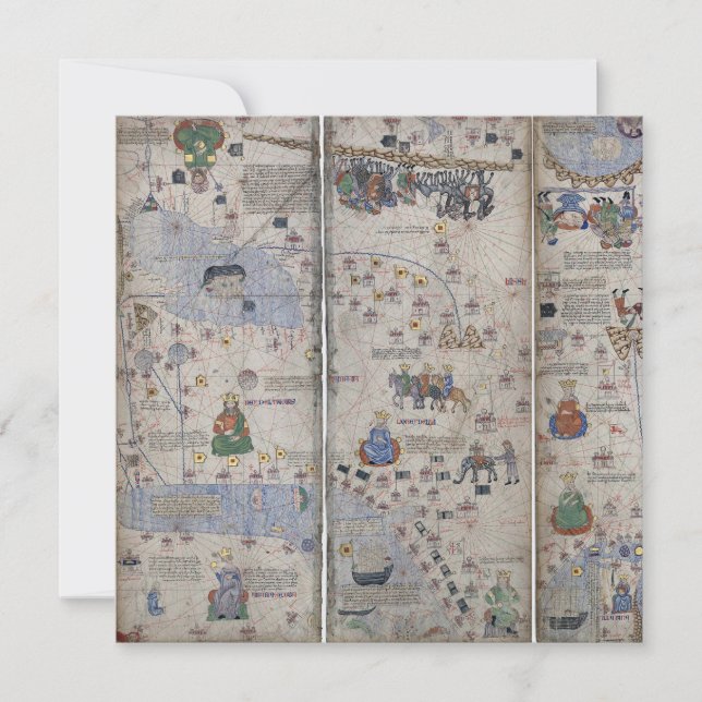 Atlas Catalan Carte du Monde 14ème c. Abraham Cres (Devant)