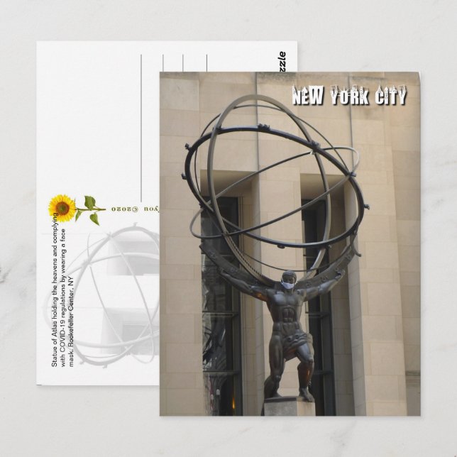 Atlas Holding the Heavens - Carte postale NYC V (Devant / Derrière)