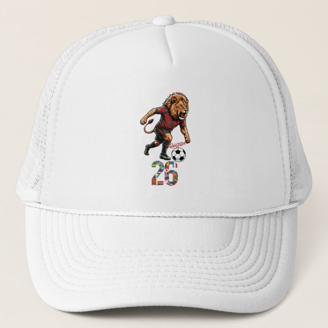 Atlas lion Morocco soccer  Trucker Hat (Front)