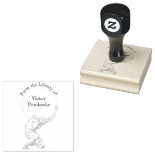 Atlas Man Sketch Vintage Illustration Rubber Stamp