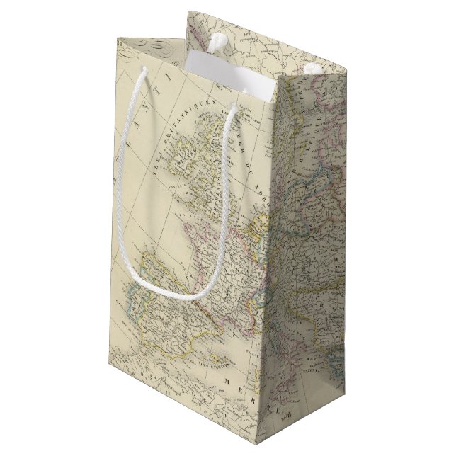Atlas Map of Europe Small Gift Bag (Back Angled)