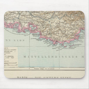 Atlas Map of France Mouse Pad
