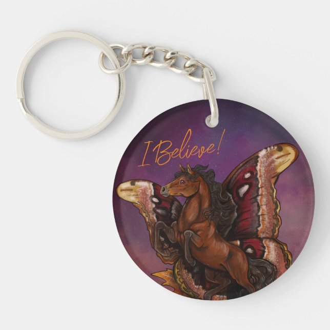 Atlas Moth Fairy Horse  Keychain (Front)