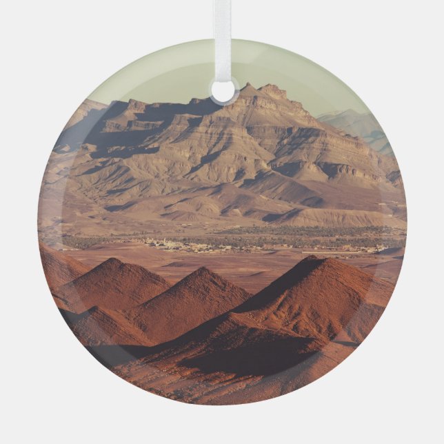 Atlas Mountain Landscapes Morocco Scenery Glass Ornament (Front)