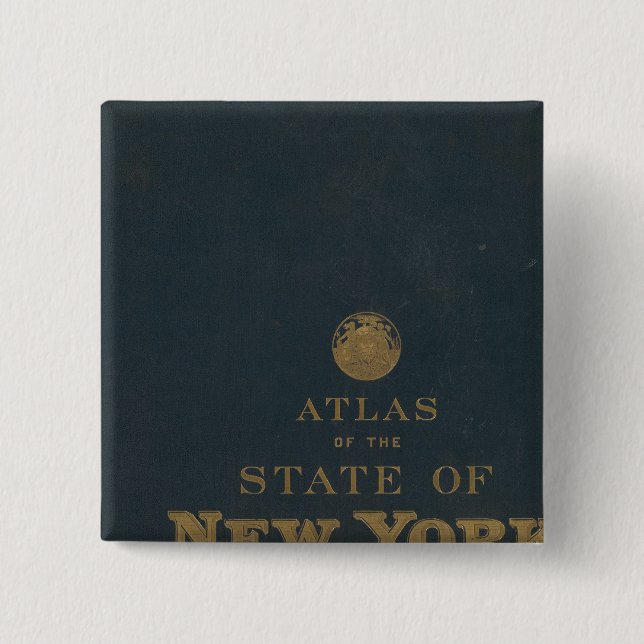 Atlas New York state 2 Inch Square Button (Front)