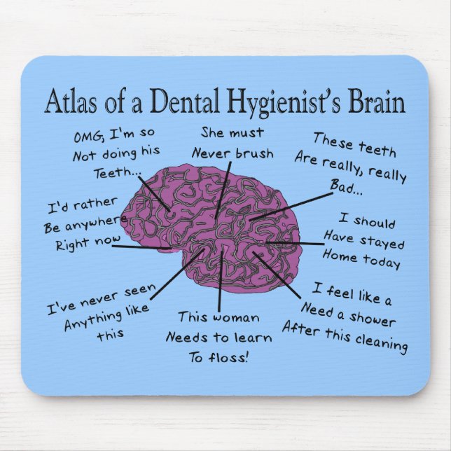 Atlas of a Dental Hygienist's Brain Mouse Pad (Front)