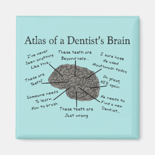 Atlas of a Dentist's Brain Humourous Magnet