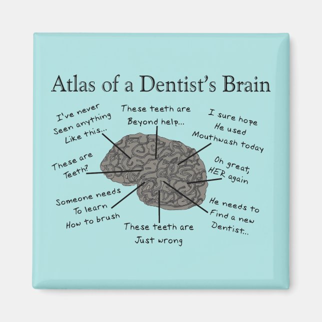 Atlas of a Dentist's Brain Humourous  Magnet (Front)