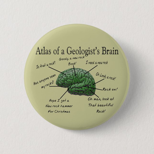 Atlas of a Geologist's Brain Funny Gifts 2 Inch Round Button (Front)