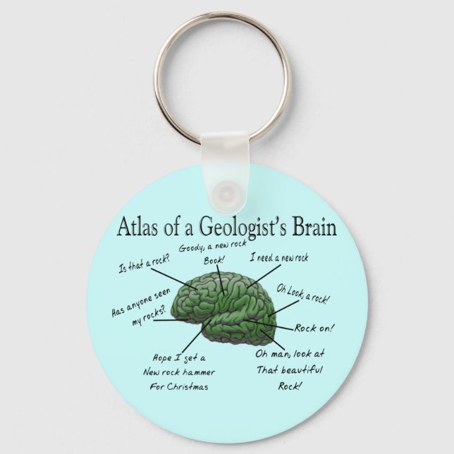 Atlas of a Geologist's Brain Funny Gifts Keychain (Front)