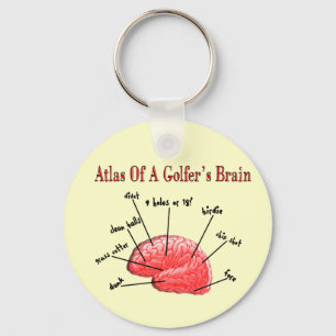 Atlas of a Golfer's Brain Keychain