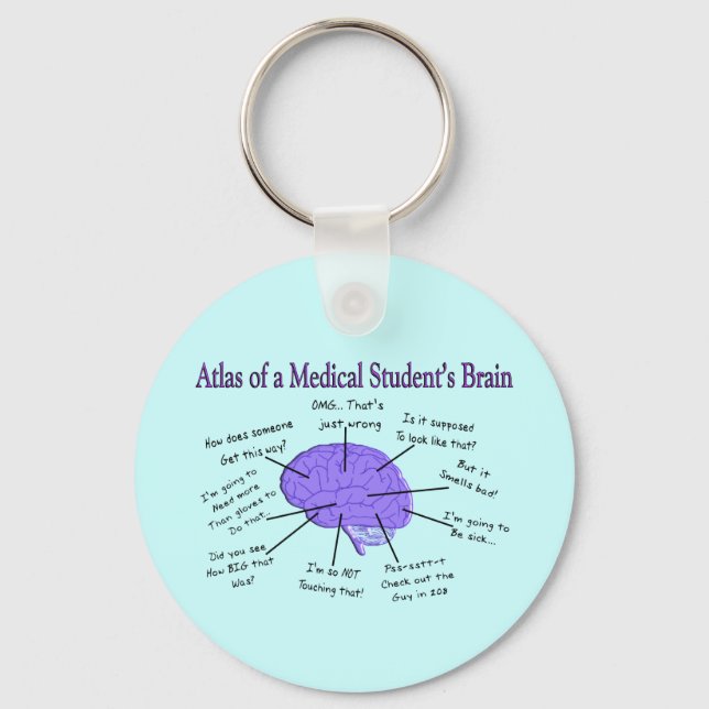 Atlas of a Medical Student's Brain #2 Keychain (Front)