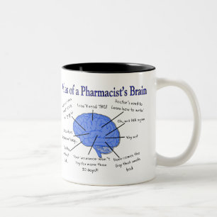 Atlas Of A Pharmacist's Brain-Hilarious Two-Tone Coffee Mug