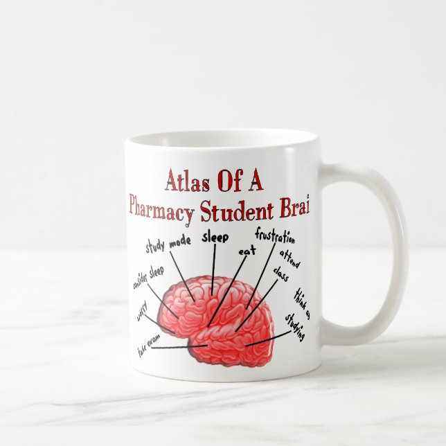 Atlas of a Pharmacy Student Brain Coffee Mug (Right)
