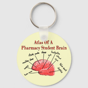 Atlas of a Pharmacy Student Brain Keychain