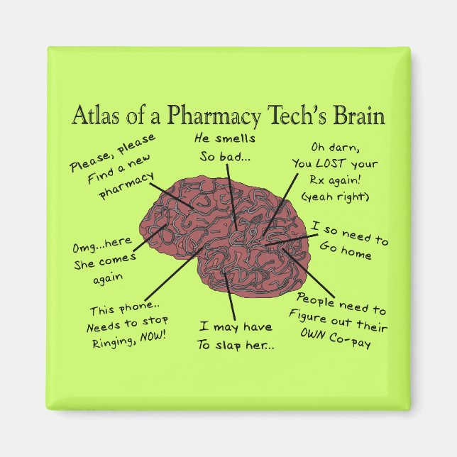 Atlas of a Pharmacy Tech's Brain Magnet (Front)