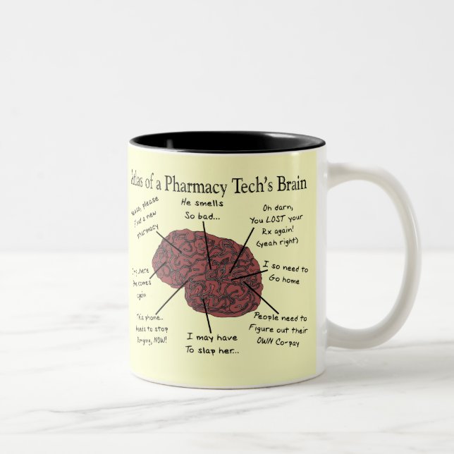 Atlas of a Pharmacy Tech's Brain Two-Tone Coffee Mug (Right)