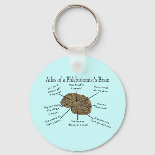 Atlas of a Phlebotomist's Brain Keychain