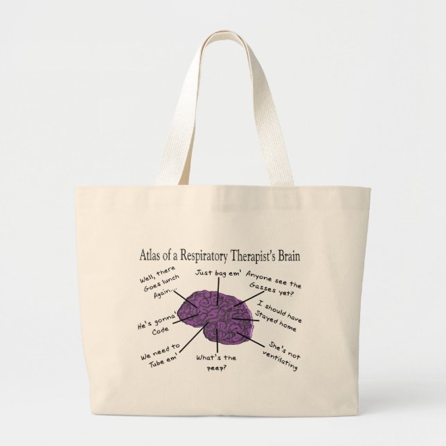Atlas of a Respiratory Therapist's Brain Large Tote Bag (Front)