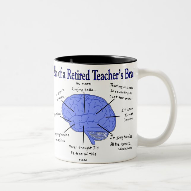 Atlas of a Retired Teacher's Brain Two-Tone Coffee Mug (Right)