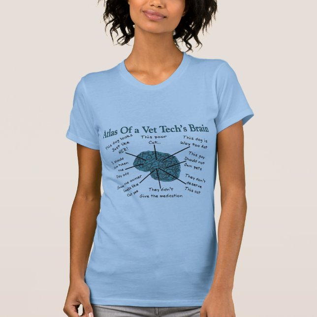 Atlas of a Vet Tech's Brain T-Shirt (Front)